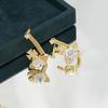 Exquisite High-End French Retro Zircon Diamond Earrings: Unique and Stylish for Women