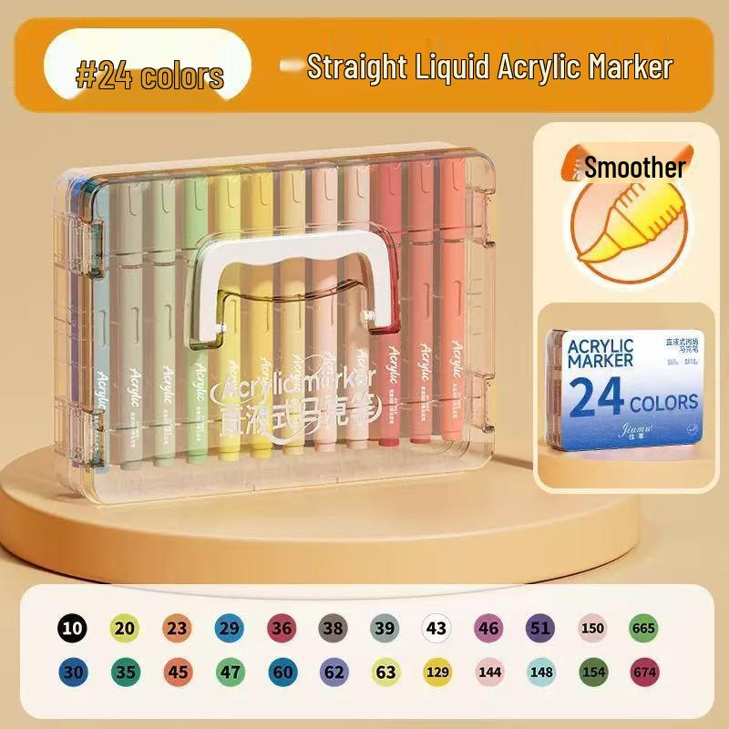 Washable Soft Tip Acrylic Marker for Kids - Layerable Watercolor Pen for Elementary Art