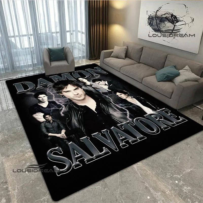 The Vampire Diaries Damon salvatore print carpet Yoga mat area rug room decor door mat Non -slip carpet kawaii rug Birthday Gift