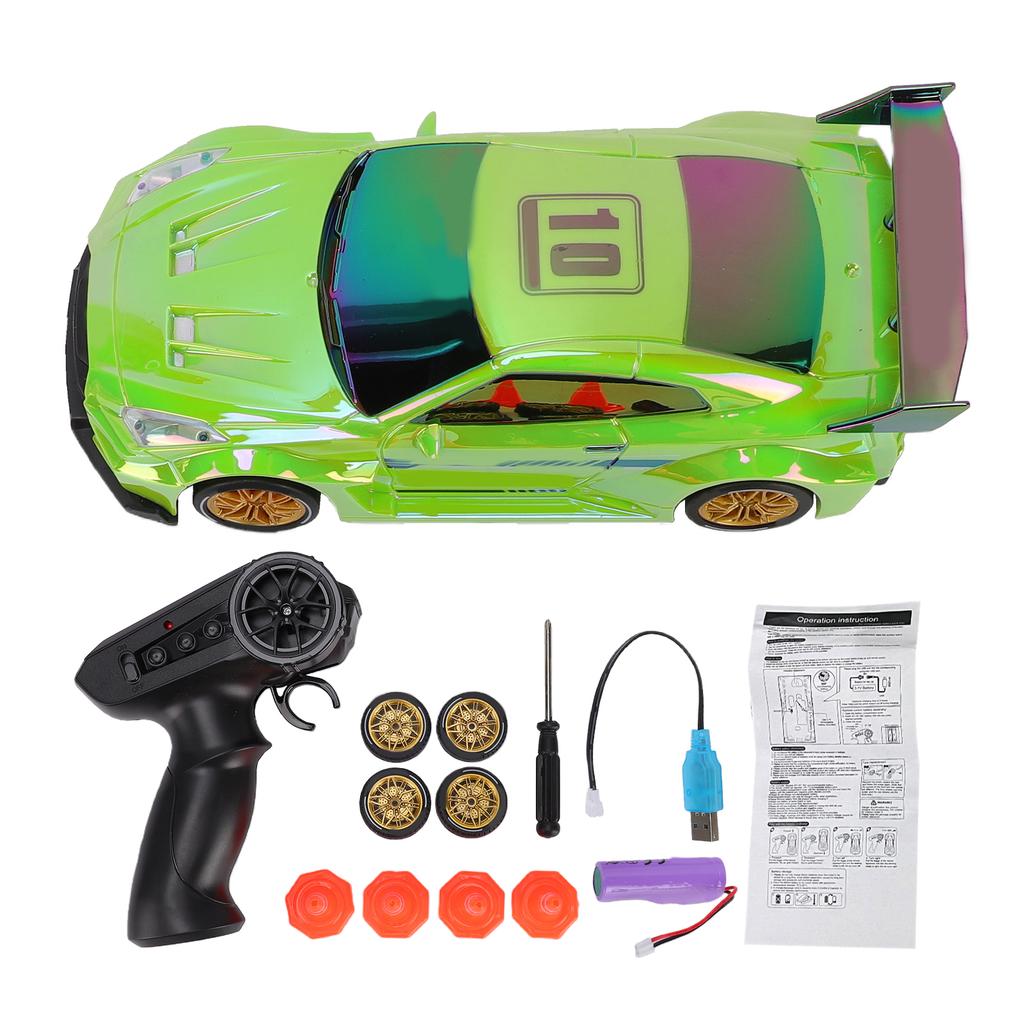 1 24 RC Drift Car, 2.4Ghz 4WD Remote Control Car Electric Racing Vehicle with LED Lights for Indoor Outdoor