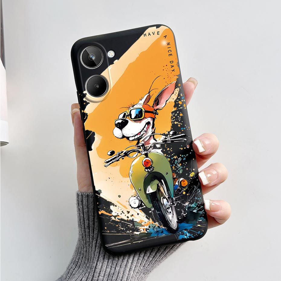 For Realme 10 4G 6.4" Soft Silicone TPU Shockproof Phone Case For Realme 10 RMX3630 Cartoon Pattern Bumper Protective Back Cover