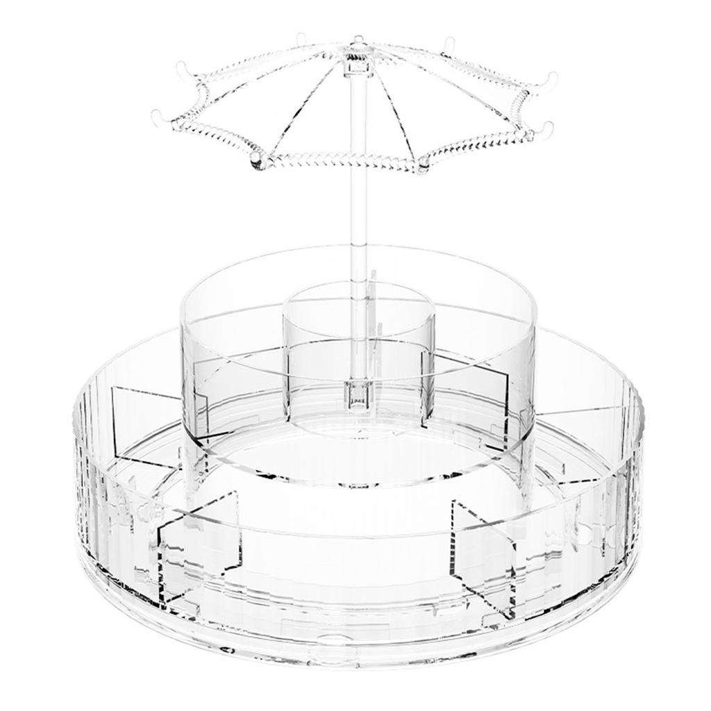 Rotating Makeup Organizer 360 Degree Spinning Cosmetic Display Case Fits for Brushes Lipsticks Jewelry