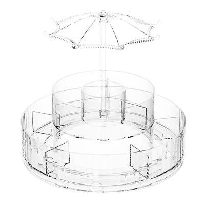 Rotating Makeup Organizer 360 Degree Spinning Cosmetic Display Case Fits for Brushes Lipsticks Jewelry