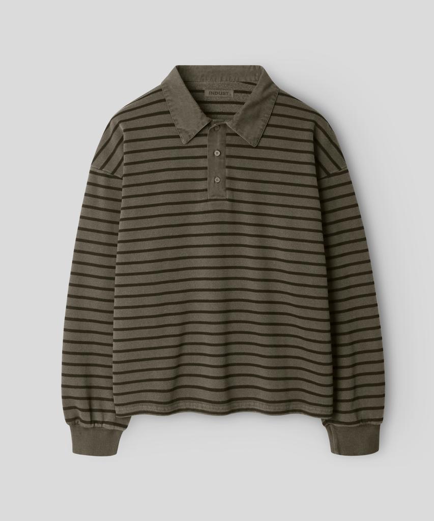 INDUST Pigment Stripe Pique T-Shirt_Beige
