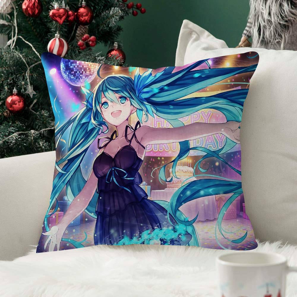 Anime Hatsune Miku Cushion Cover Inches Farmhouse Decor Home Throw Pillow Covers For Couch Decorations