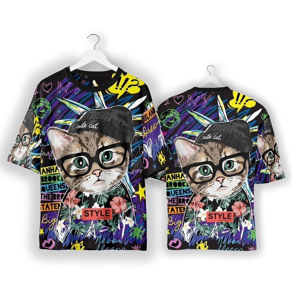 Pattern T-shirt | Ultra fine fabric | Cute casual | Men's and women's styles | Loose fit | Quick drying | Summer fashion | Fashion