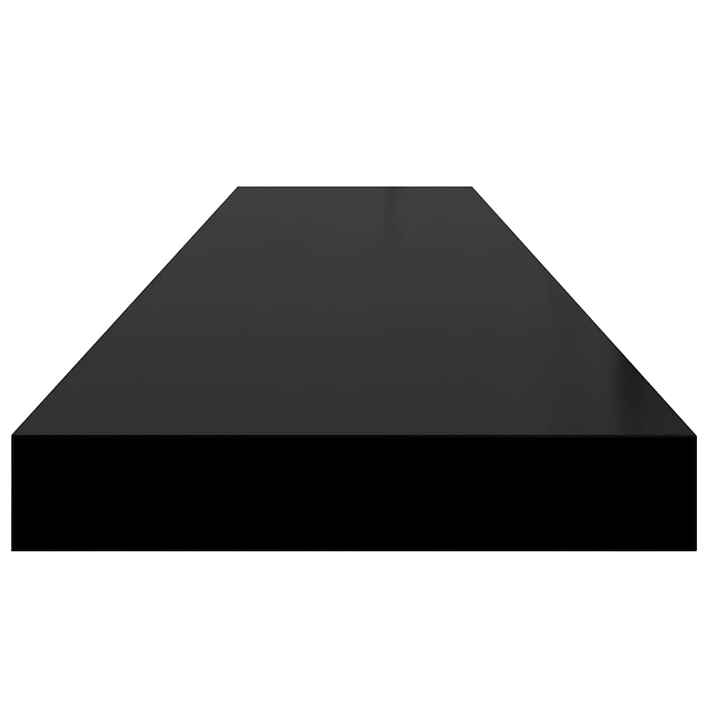 Floating Shelves Set 4 pcs. High Gloss Black 120 x 23.5 x 3.8 cm MDF