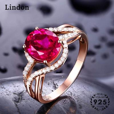 Lindon Classic Copper Alloy Zircon Ring Ladies Jewelry Wedding Promise Party Gift