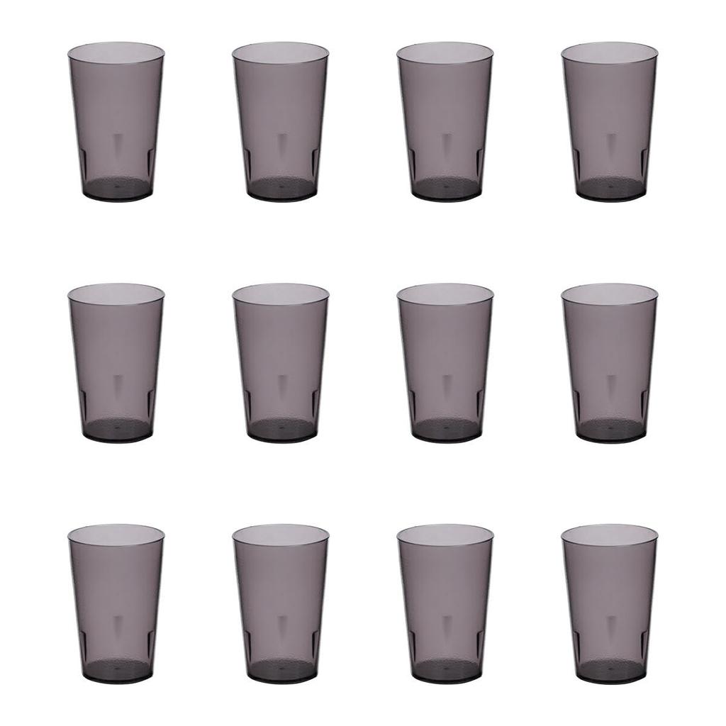 Thunder Group Tumblers, 240ml8oz, Set of 12, Commercial Grade, Shatter-Resistant, Dishwasher Safe, Non-Stick, Stackable, Lightweight Plastic