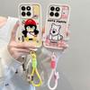 KEYSION Cartoon Cute Plush Embroidery Case for HONOR 200 Smart 5G with Lanyard Shockproof Phone Back Cover for Huawei Honor X7c