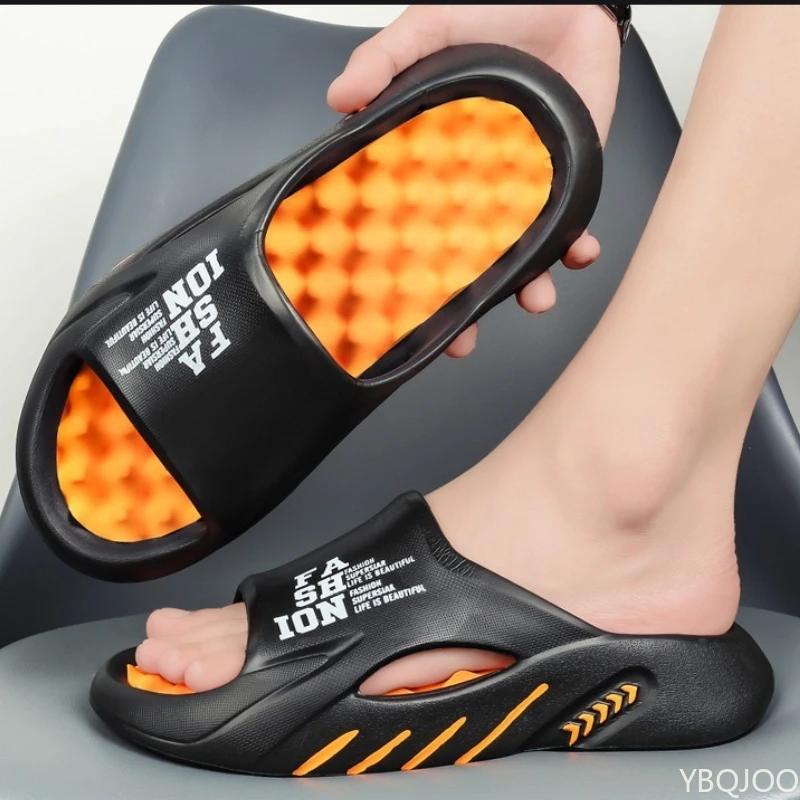 Niche Trend Versatile Thick Bottom Anti Slip Men's Slippers Bathroom Home and Outdoor Designer Men's Slippers