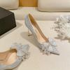Crystal Silver Bow High Heels