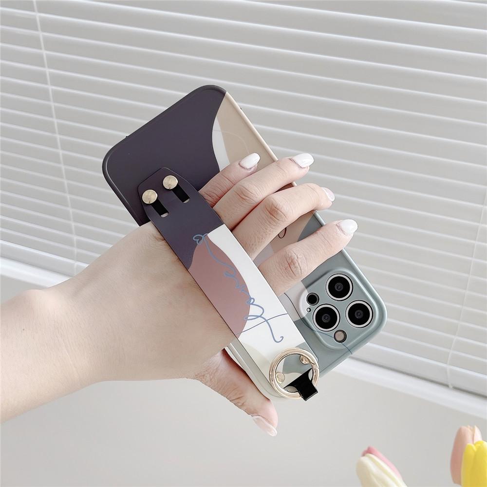 Coque Apple verte pour iPhone 11/13 XsMax/XR avec bracelet 12/14 Pro Max