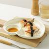 Solid Creamic Dumplings Plates Household 8.5 Inch Creative Kitchen Tableware with Sauce Dish Pigmented Craft Cream Wind Plate