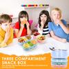 3 Pcs Silicone Snack Container 3 Compartments Reusable Salad Dressing Container with Clear Lid for Office Picnic Camping