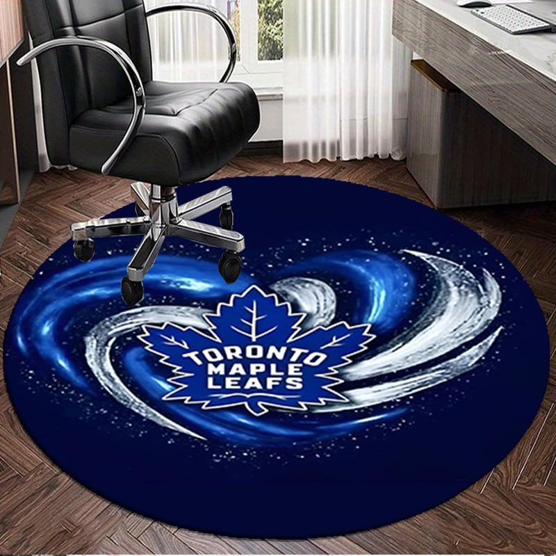 1PC Maple Leafs Emblem Round Rug, Non-slip Chair Mat, Home Decor, Circle Carpet Perfect for Office, Bedroom, Living Room,Christmas gift