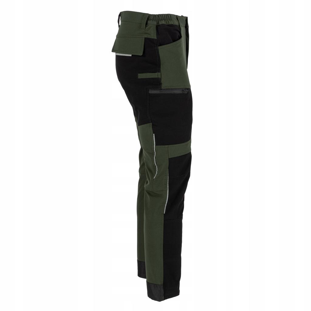 Stretch Elastic Slim Fit Work Trousers Green-Black Lahti P 1 Pc