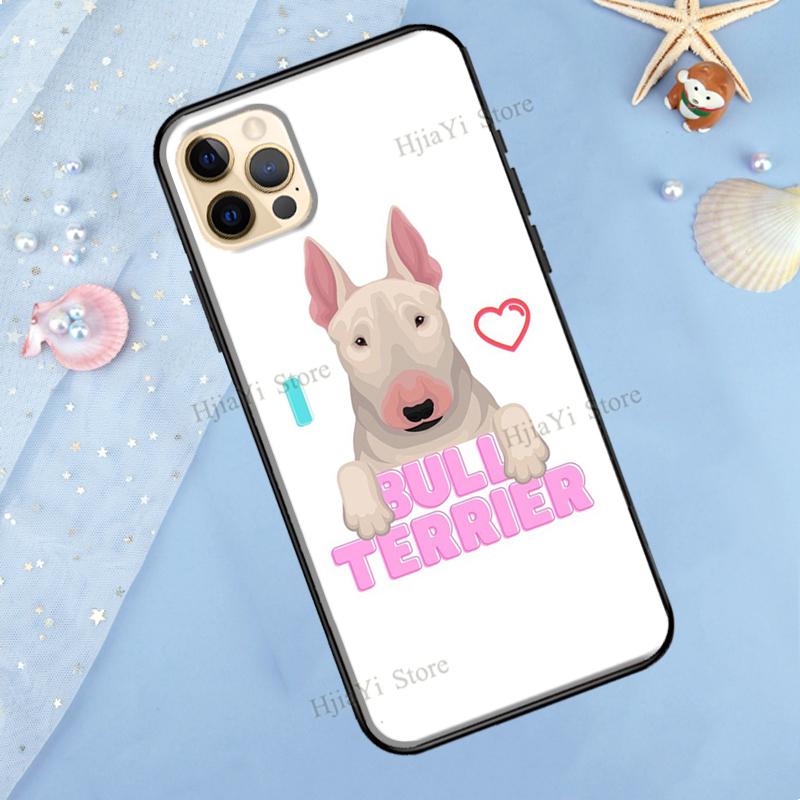 Bull Terrier Dog Puppies Case For iPhone 13 Pro Max 12 Mini X XR XS Max SE 2020 8 7 Plus 11 Pro Max Phone Cover