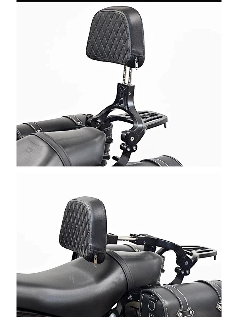 Qidian KD150C Retro Side Bag Canvas with Protective Bar, Backrest, and Footrest Modification