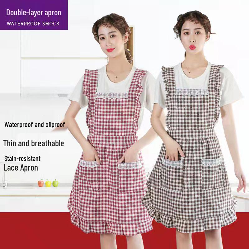 Korean Style Waterproof Cotton Princess Cooking Apron
