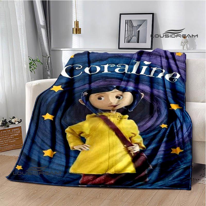 3D-Decke mit C-Coraline-Cartoon-Aufdruck, Flanell, warme Decken, weiche und bequeme Decke, Bettbezüge, Geburtstagsgeschenk, Heimtextilien