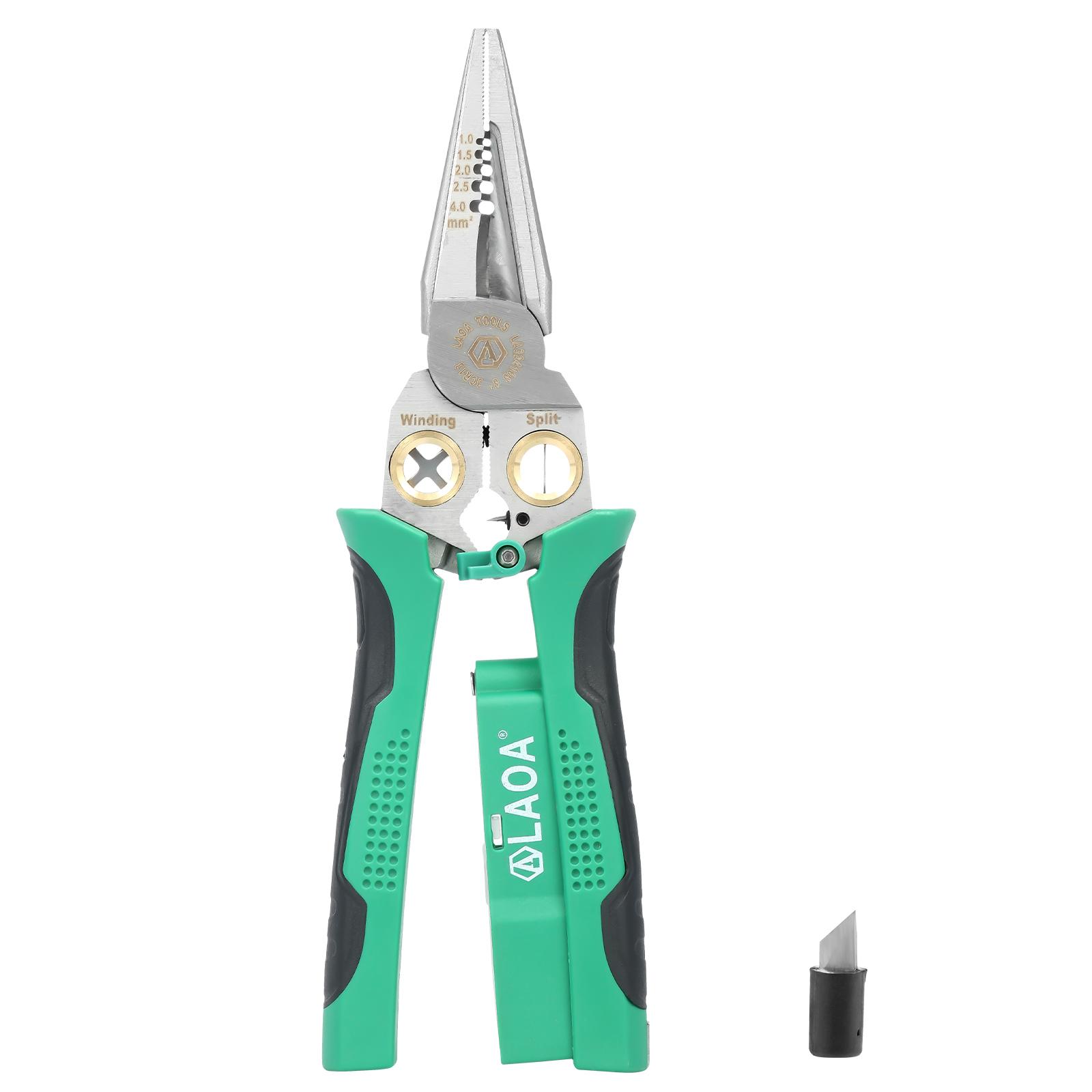 

1/2 шт. Инструмент для снятия изоляции 8 в 1 с тестером напряжения Портативный из легированной стали для кабелей Толстый Тонкий