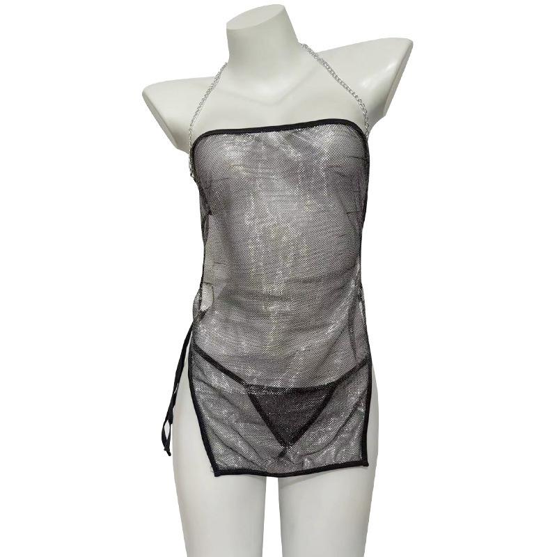 New sex underwear sexy mesh neck see-through short skirt passion temptation free pajamas hot suit