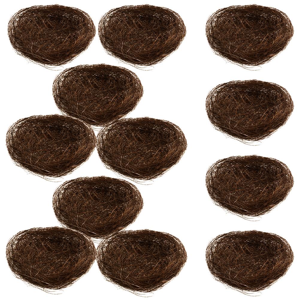 16Pcs Simulated Bird Nest Garden Bird Nest Ornaments Decorative Photography Props Dinner Plate Decor