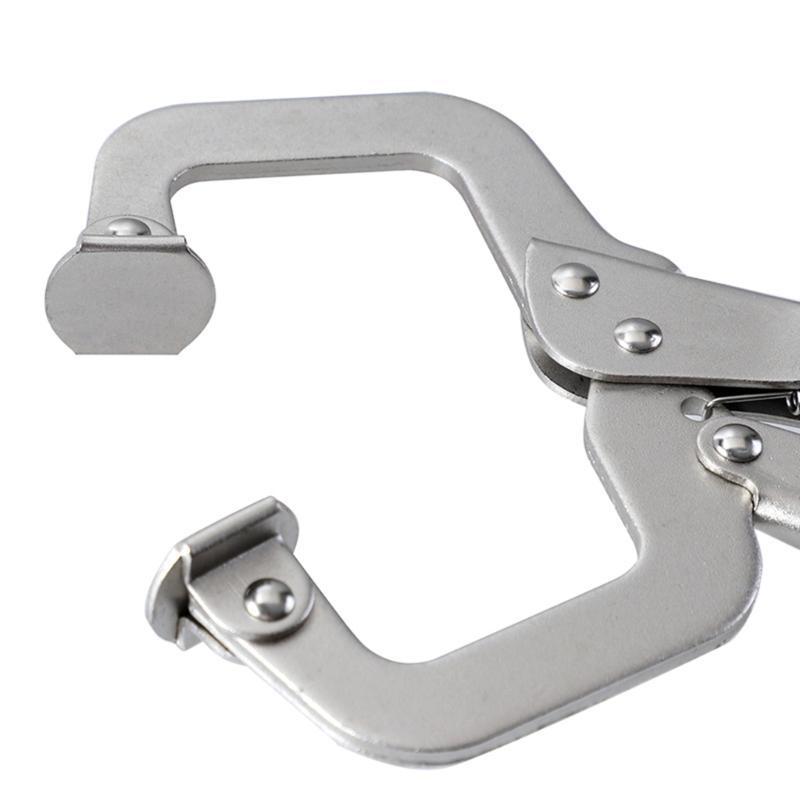 Locking C Clamp Locking Pliers Adjustable Welding Clamps Vises Regular Tip and Swivels Pad for Shop Home Farm Automotive