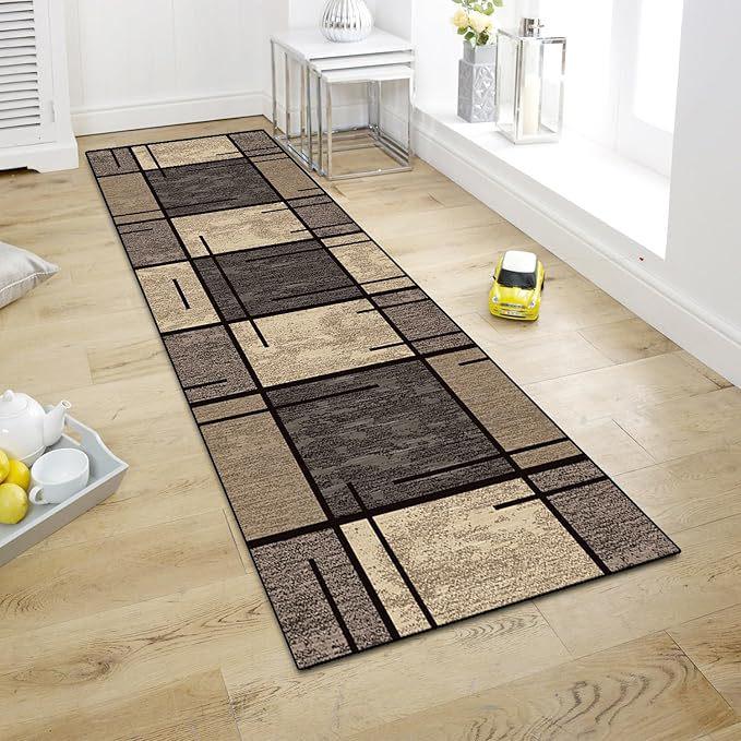 American Retro Long Hallway Rug - Easy To Clean, Large Area, Flat Lay, Perfect for Living Room or Sofa.