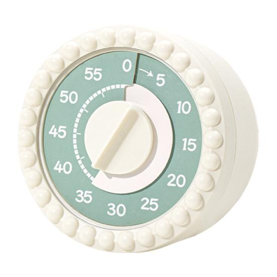 55-Minute Pink Mechanical Kitchen Timer Cooking Baking Eggs Loud Alarm Kitchen Timer Magnetic Back Visual Timer