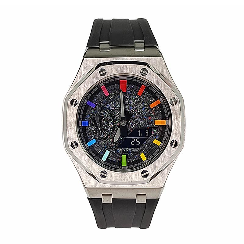 

CASIO Men Liquid Crystal,Analog Dual Display Series 44mm Black Watch GA-2100-1A1(Watch3--)