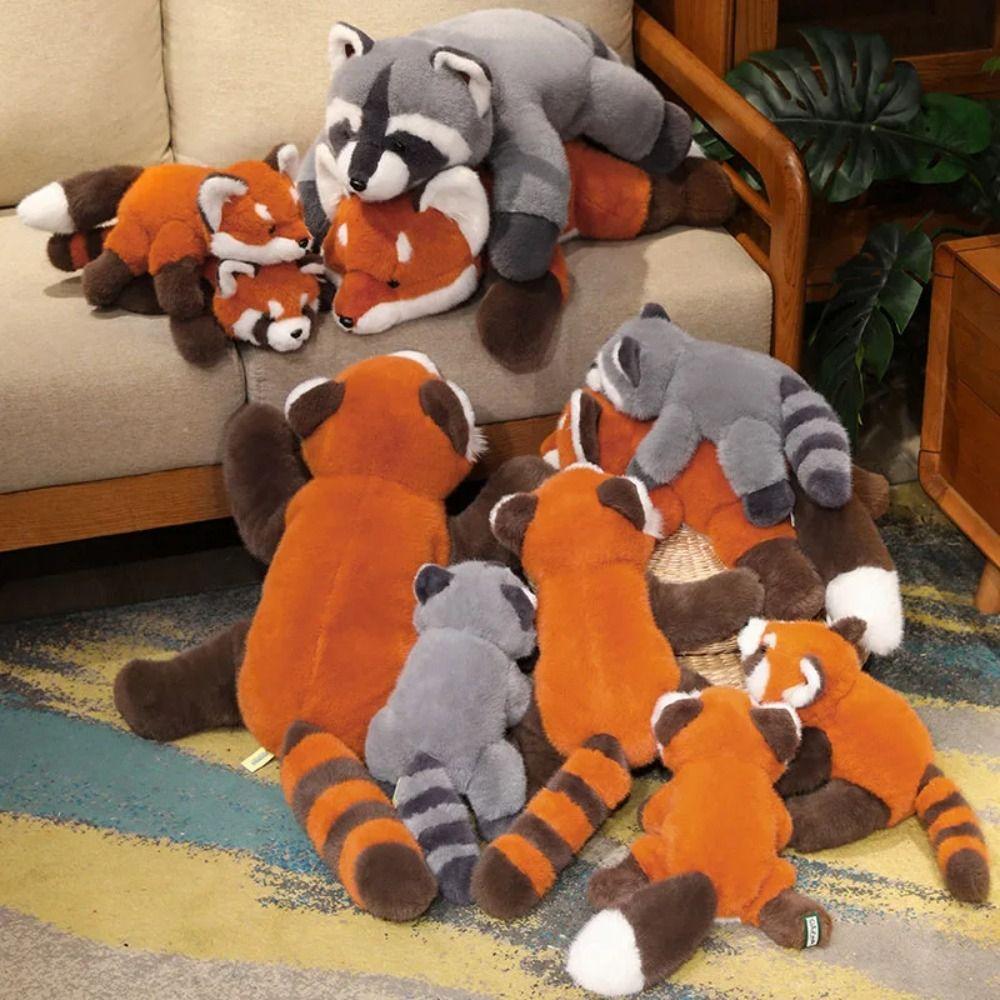 Raccoon Cute Animal Plush Toy Ailurus Fulgens Cartoon Sleeping Pillow Christmas Gift