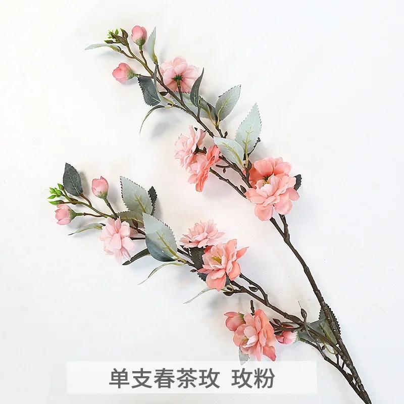 

2026 Latest Models 2-Pronged Artificial Camellia Flower Wedding Floor Arrangement Living Room Decor Ornament Furniture Decor