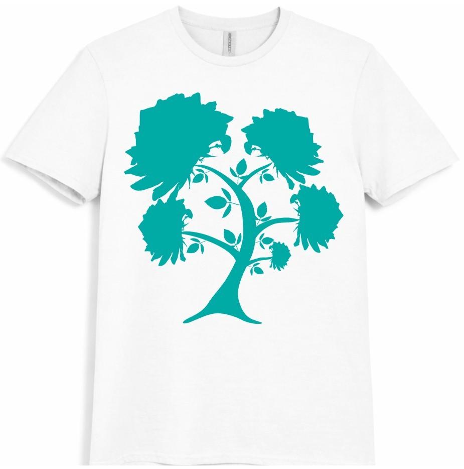 Floral Tree T Shirt Botanical Nature Tree Silhouette Graphic Tee