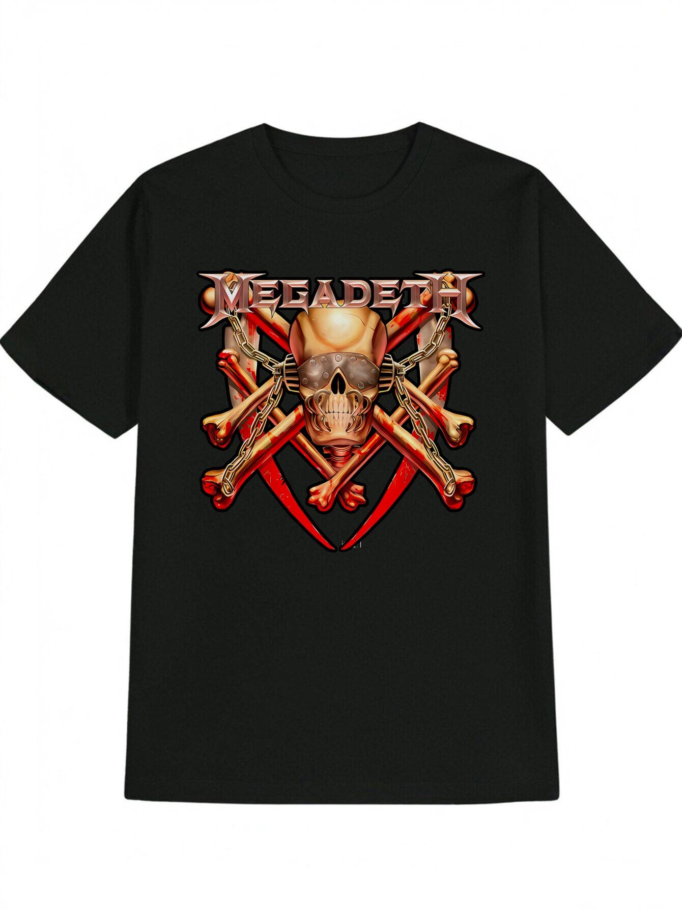Casual Graphic T-shirt - Skull & Crossbones Design XL