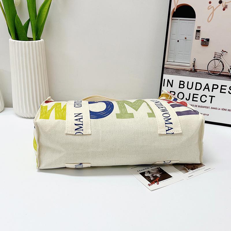 

New Color Casual Shoulder Bag Letter Printed Tote Canvas Bag