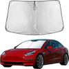 Windshield Sun Shade for Tesla Model Y/S/X/3 2026 UV Reflector Foldable Front Window with a Storage Bag for Tesla AccessoriesWindshield Sunshades 1