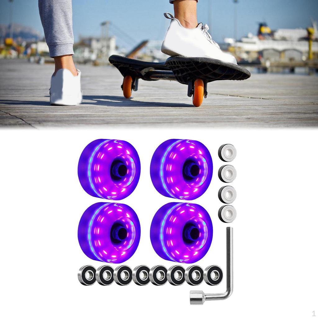 4 Pack Skate Wheel 58x32mm Luminous Quad Roller Skating Wheels for