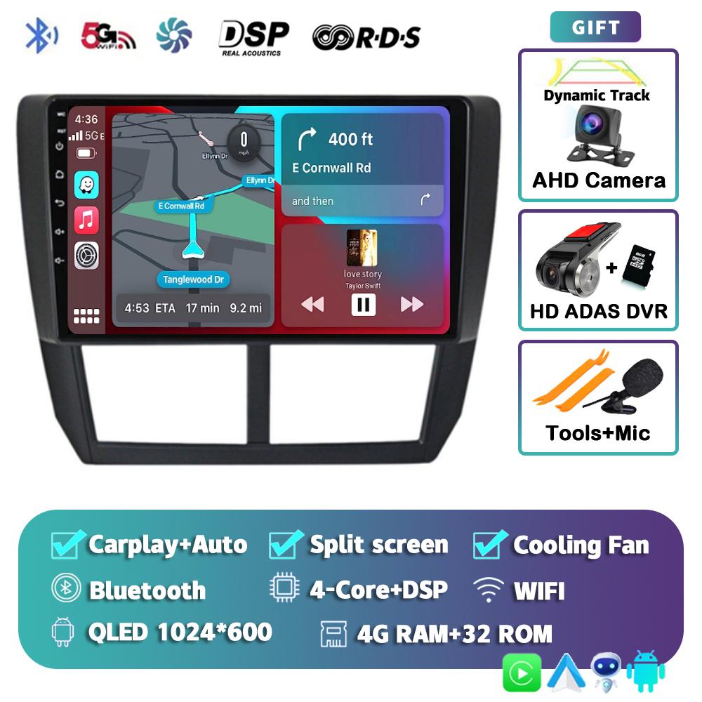 Android 14 Carplay Auto For Subaru Impreza GH GE 2007 2008 2009 2010 2011 Car Radio Multimedia Player Stereo Head Unit WiFi+4G