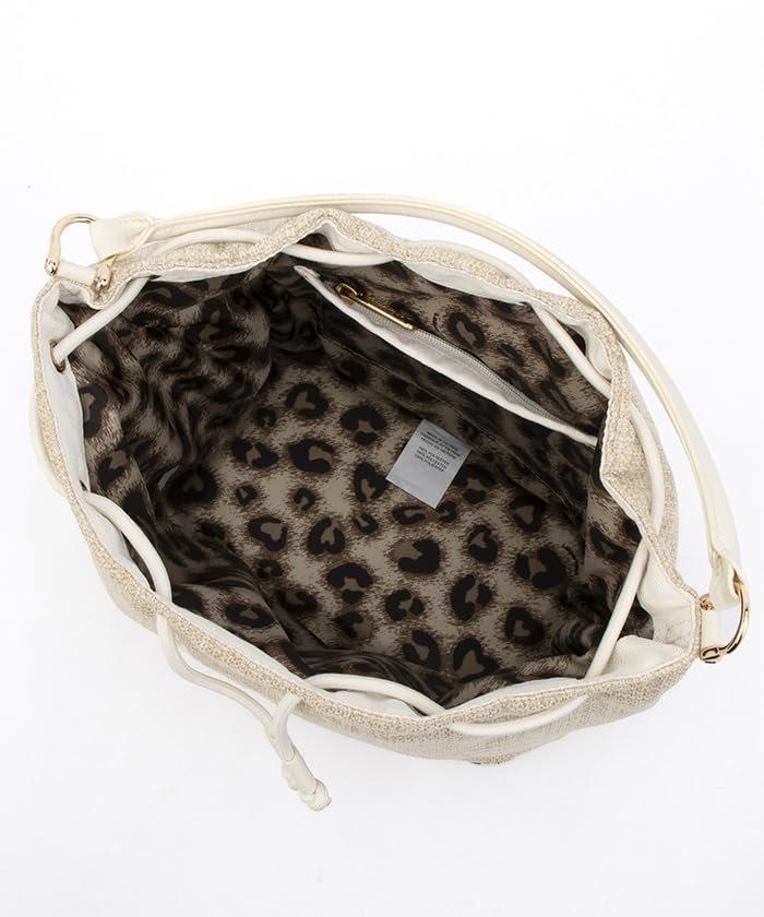 Official Shoulder Bag MED DRAWSTRING Ecru Moon Raffia [LeSportsac] BAG/1062 Women's