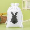 10PCS Bunny Pattern Easter Candy Bags Reusable Eco-Friendly Rabbit Candy Bags Festival Decorative Gift Packaging Bags