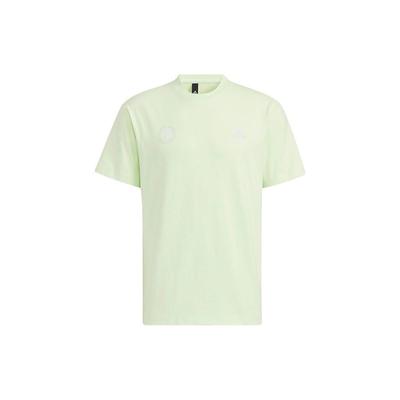 Camiseta Estampada com Alfabeto Gola Careca Manga Curta Tops Masculinos Amarelo Verde HI3283