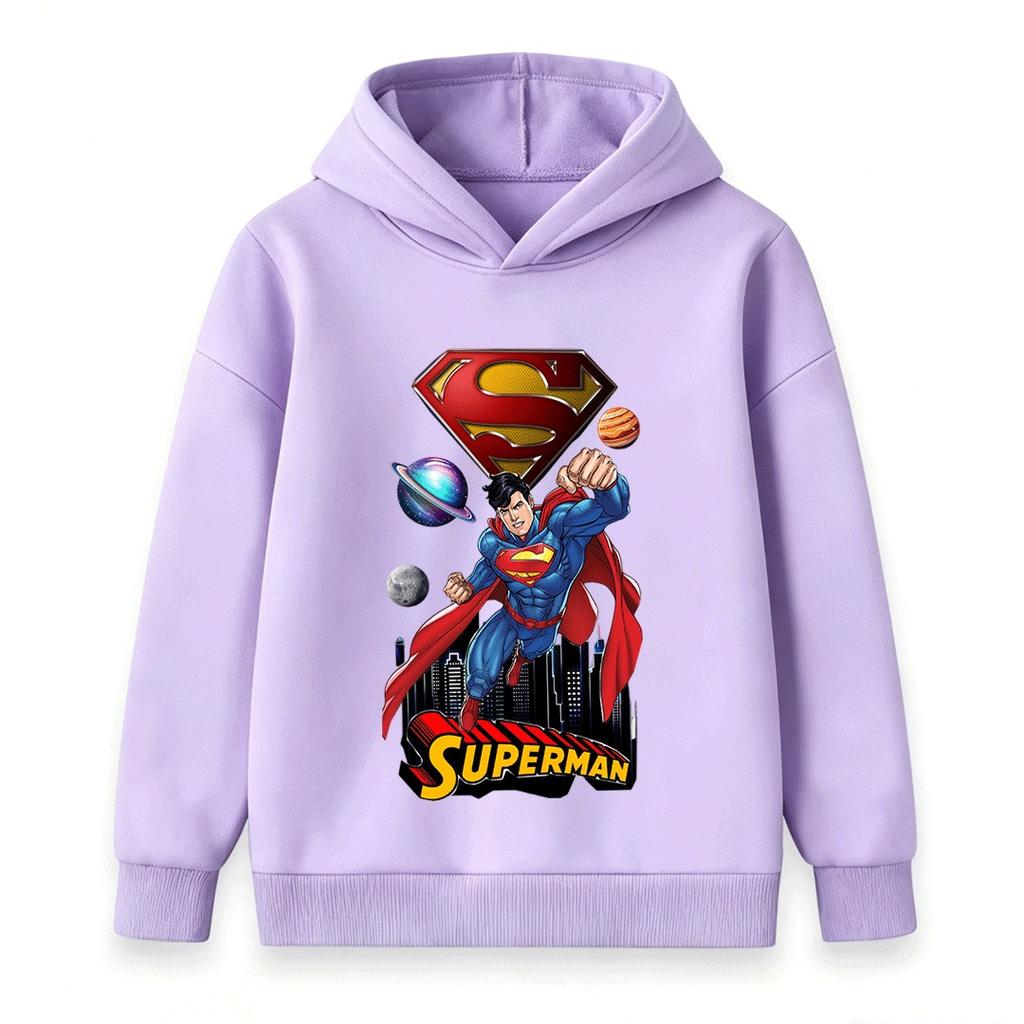 Kids Boys Girls Long Sleeve Hoodie Super Hero Print Casual Pullover Sweatshirt for Children Daily Wear