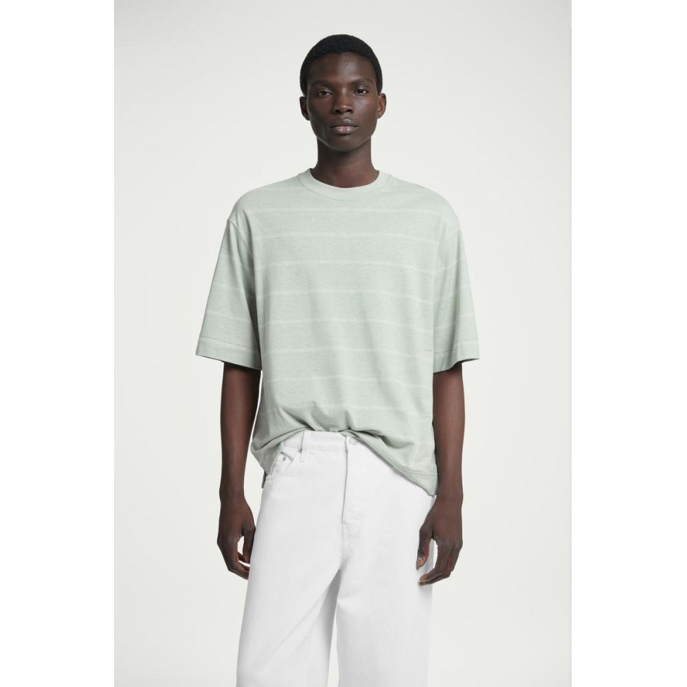 

COS Japan футболка из конопляного джерси в полоску LIGHT TURCOISEStriped/XS
