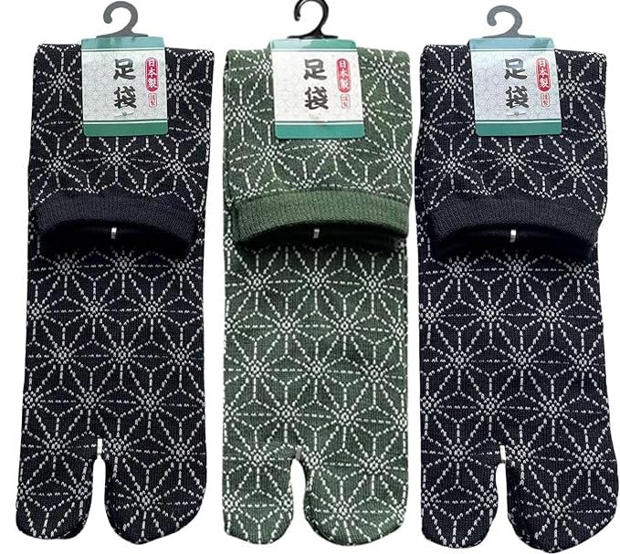 

Таби, изготовленные в традиционном японском стиле с узором «листья конопли», набор из 3 мужских носков, Япония, узор, 25-27 см, (Доступные цвета)