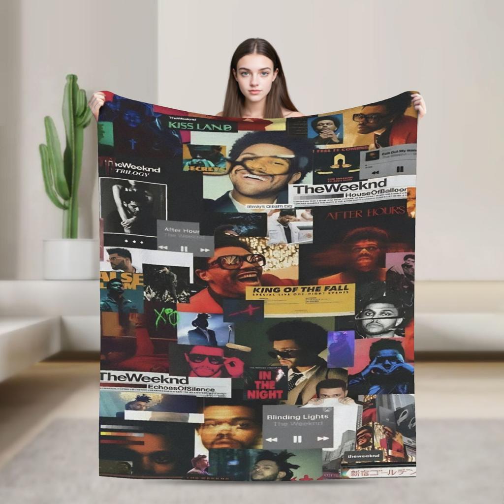 The Weeknds Rapper Singer Flannel Blanket New Album Hurry Up Tomorrow Warm Soft Throw Blanket for Bedspread Sofa Bed Cover