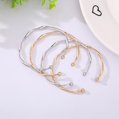 Wind Simple and Versatile Opening Bracelet, Advanced Sense Cold Wind Bracelet, Fashionable Wavy Pattern Bracelet