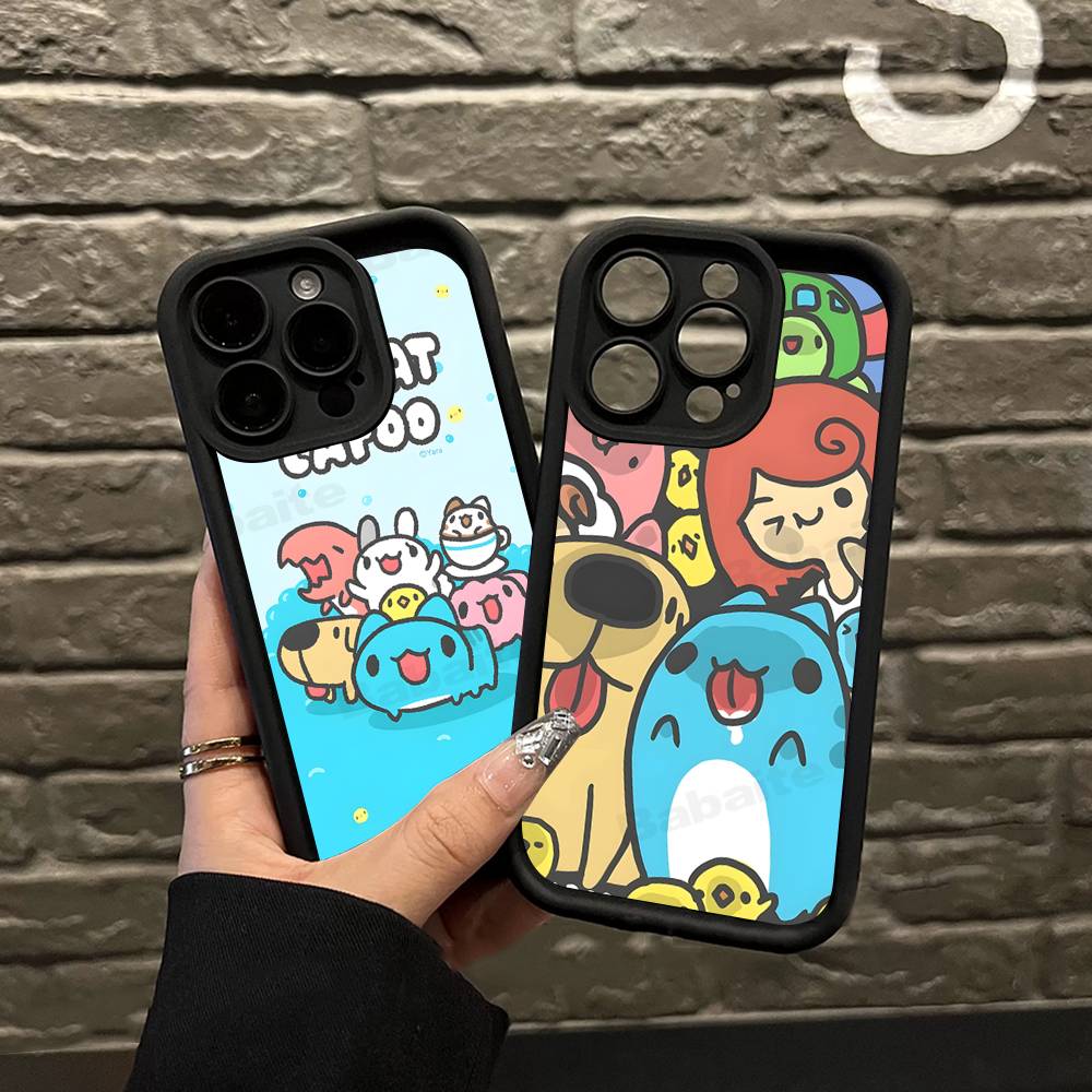 Bugcat Capoo Cute Phone Case For iPhone 16 15 14 Plus 13 12 11 17 Pro Max Pro Soft Cover