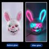 Halloween Decor Plush LED Bunny Mask Funny Cross Eye Rabbit Headgear for Kids Adult Cosplay Party Costume Spoof Photo Prop